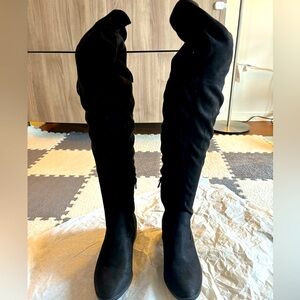 Knee high swede boots perfect for the fall weather!